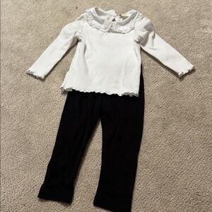 Chelsea and Violet 18 month White Ruffled Kids Top and Pants Set